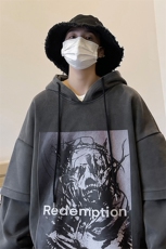 2023秋季连帽大码卫衣男美式高街潮牌宽松百搭上衣JK22328p65控78，男装卫衣，星座605(原A050)