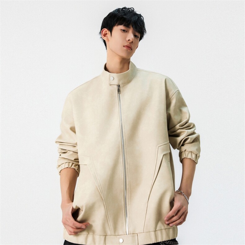 美拉德机车PU皮衣外套春季新款美式复古宽松夹克A406JK6001P75,男装夹克,星座309（原A406）