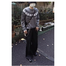 M447-P53气质长袖毛衣流行慵懒ins日系新款原宿百搭潮流时尚，男装针织衫/毛衣，电商B323A