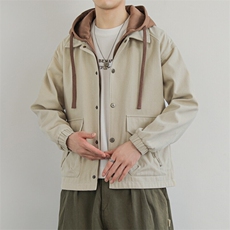 2025春季新款假两件夹克男工装青少年宽松外套冲锋衣JK0197-P93，男装夹克，星座308B-2