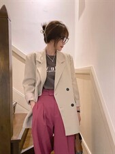 现货春款定制颜色经典双排扣西装，女装西装，单井 Single Well