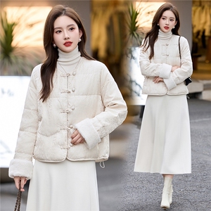 时尚立领羽绒服女2025冬季新款新中式宽松洋气短款羽绒外套图片