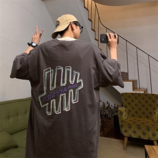 港风短袖t恤男夏季ins潮牌休闲百搭韩版潮流五分袖上衣TX692-P28，男装T恤，星座1008