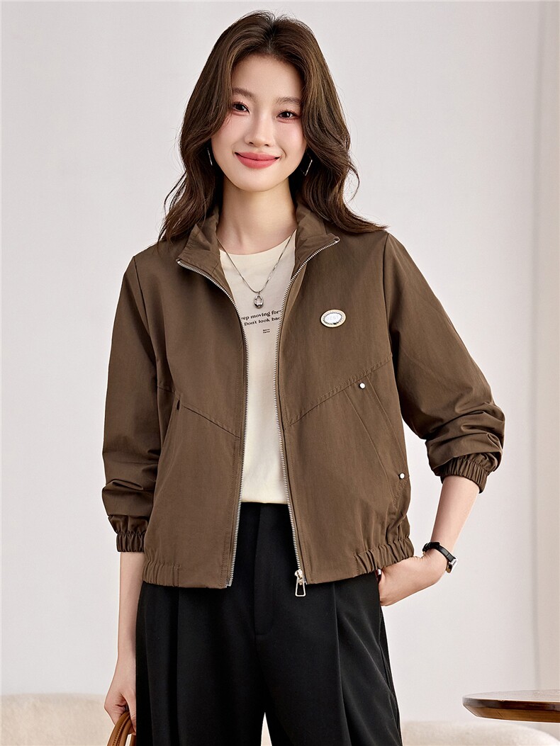 现货！！！立领短外套女2026新款时尚休闲百搭夹克,女装短外套,以桐