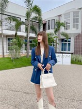 PANDLI利落女人味并存的西装外套简约大气‘剪裁干净利落，女装西装，潘大利