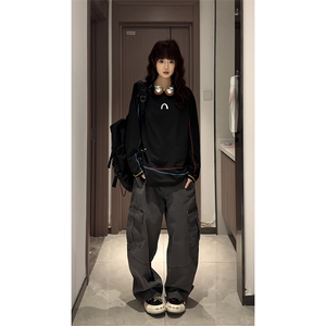 美式高街解构工艺速干长袖T恤衫男女款防晒上衣户外运动骑行服潮图片