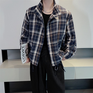 秋冬新款加棉复古休闲格子正反两面穿棉服夹克男M213-P128 档口图图片
