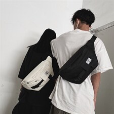 0542胸包休闲个性斜挎包新款嘻哈腰包男潮牌帆布大容量单肩包，鞋类箱包男包，星座510A-2