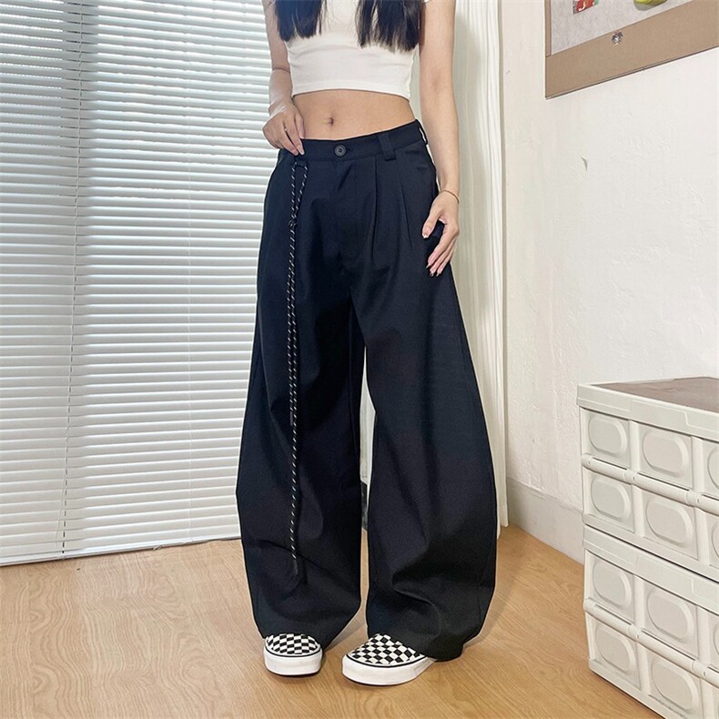 裤子男女夏季穿搭今年流行宽松bf慵懒风高级感垂坠感休闲裤子,男装休闲裤,星座506A