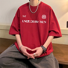 抖音得物二开现货220克夏装重磅美式高街宽松短袖t恤MT174，男装T恤，电商A486-1