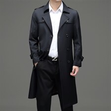 2023春秋季新款男装中年男士商务休闲风衣中长款外套薄款时尚上衣，男装风衣，电商B212（原钱塘6029）