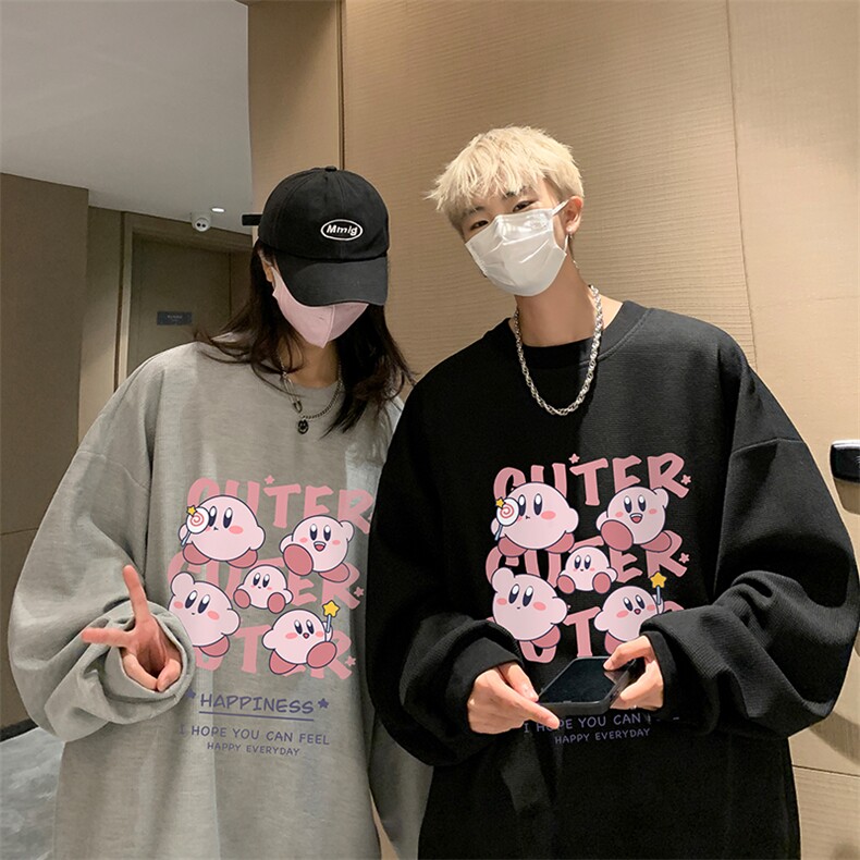 华夫格卫衣圆领卫衣男大码长袖t恤男外套HW76310-P30加绒款-P40,男装卫衣,电商A040