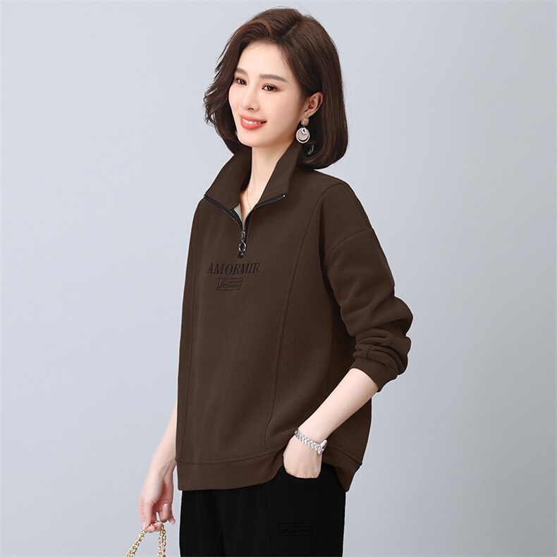 冬季新款加绒加厚保暖高领卫衣女宽松显瘦长袖外套,女装卫衣/绒衫,悦见她