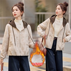 短款连帽棉衣女2025冬季新款时尚减龄棉服休闲宽松夹棉外套，女装棉衣/棉服，余墨