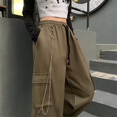 工装裤男女款春秋新款美式宽松直筒高腰阔腿休闲拖地裤CK103-P50，男装休闲裤，星座1008