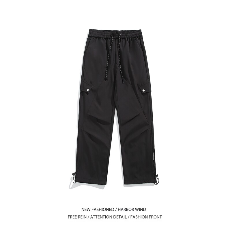INS潮秋季新款褶皱设计工装口袋宽松冲锋裤B315-K23522-特p30控58,男装休闲裤,电商B315