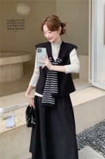 现货新款马甲打底半裙（送披肩）套装25093P195K288，女装套装/套裙，2D035