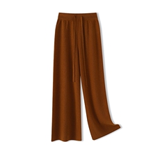 羊毛裤女秋冬高腰阔腿裤羊绒宽松针织直筒外穿加厚新款长女裤子，女装休闲裤，西欧羊绒