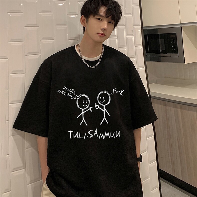 麂皮绒短袖t恤男大码半袖男 JD82302-P25图片