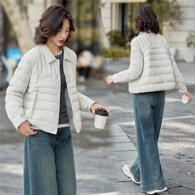 现货轻薄羽绒服女短款2025冬季小个子韩范轻便保暖洋气外套,女装羽绒服,仟媚宠
