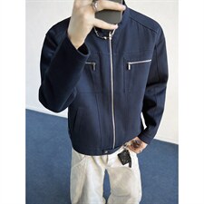 26春装高品质老钱风立领夹克外套男女美式潮牌拉链工装风宽松上衣，男装夹克，电商A486