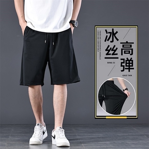 夏季薄款男士高弹冰丝短裤男速干五分裤直筒裤5分休闲运动裤图片