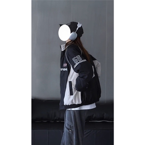 抖音视频截图只展示大货 印花立领机车潮牌棉服77950特P85图片