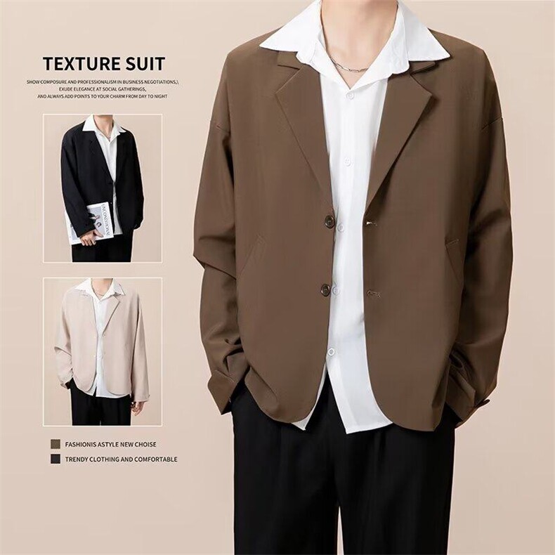 潮流原宿ins慵懒休闲西服外套男士春秋新款2844P55，男装西服，星座410-2