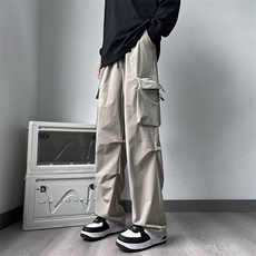 秋款男裤休闲裤工装大口袋抽绳束脚冲锋裤长裤h0950P40，男装休闲裤，星座1013-1