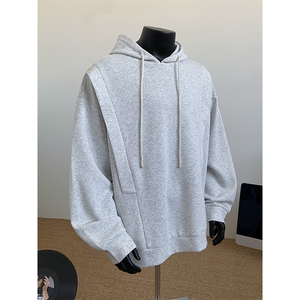 WY5001/P65春装新款高品质不起球连帽个性卫衣男潮流宽松上衣外套图片