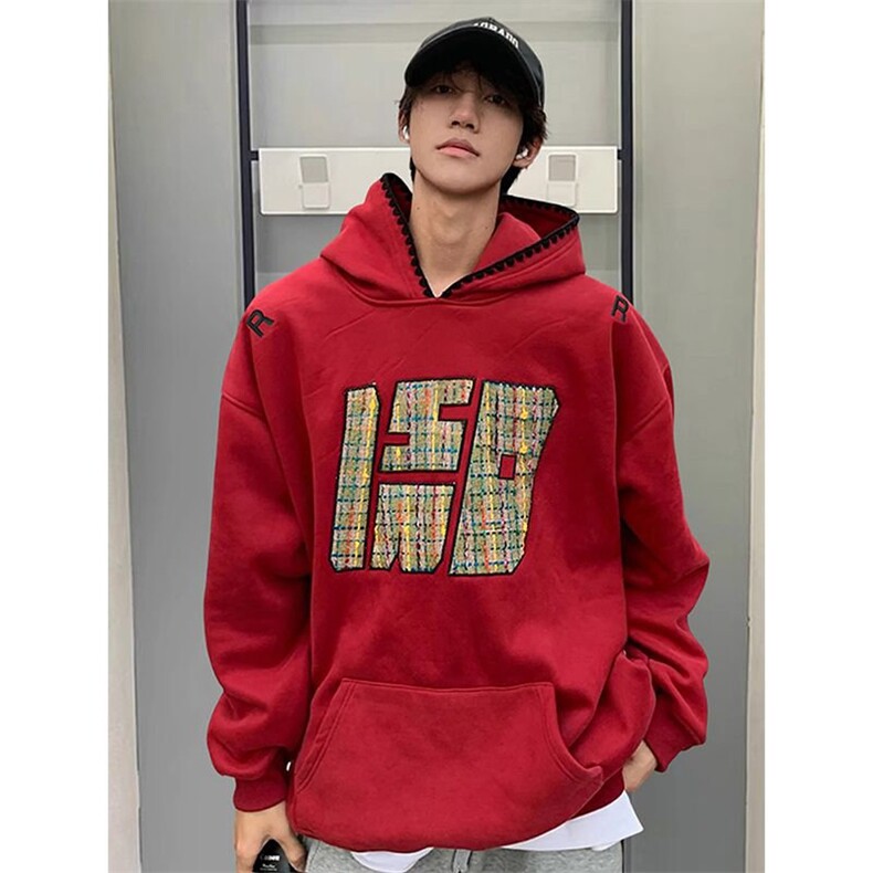 5579-P67新款中长纯棉华棉复合刺绣连帽卫衣加绒，女装卫衣/绒衫，星座617A-2