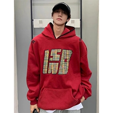 5579-P67新款中长纯棉华棉复合刺绣连帽卫衣加绒，女装卫衣/绒衫，星座617A-2