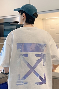 ！2023夏季新款男士潮流华夫格短袖T恤印花半袖TXH208P35图片