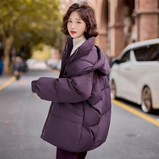 现货2024冬季新款简约廓形气质显瘦加厚中长款羽绒服，女装羽绒服，深水步