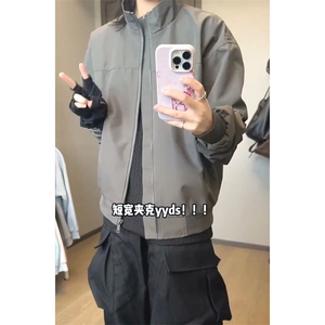 26春装新款美拉德立领飞行夹克boxy廓形休闲百搭外套上衣 JK6500图片