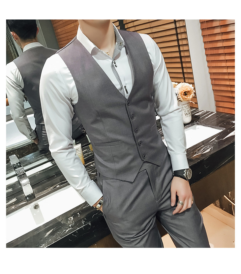 英伦风四季男士修身休闲马甲伴郎职业装工作服马夹坎肩韩版潮,男装背心/马甲,星座1307（原1902D）