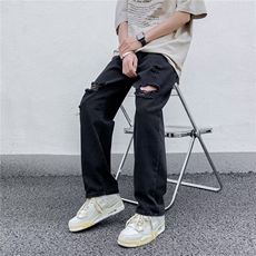气质青春流行春季慵懒破洞长裤潮男潮流新款NK201-P39，男装牛仔裤，星座1109-3
