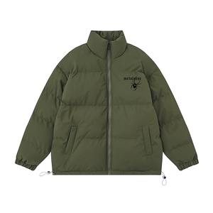 白底新款冬季时尚百搭宽松字母印花棉服外套MY62059P85控118图片