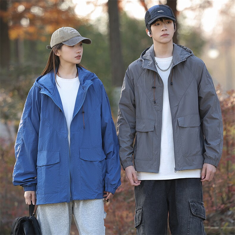 男士防晒衣连帽情侣休闲外套宽松夹克春夏户外潮流A266-FS001-P35，男装防晒衣，电商A266