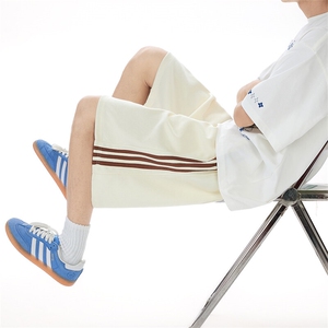 抖音得物高品质二开 重磅华棉 夏季三条杠织带短裤休闲运动五分裤图片