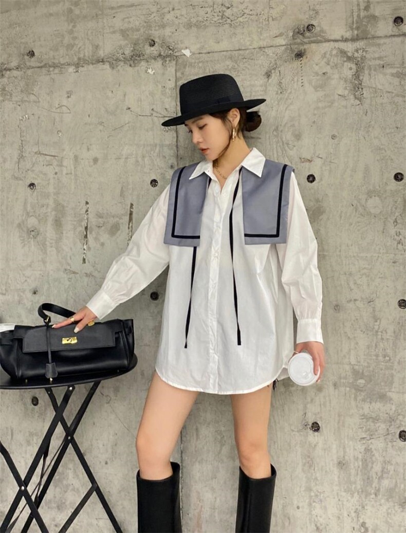 2021秋装新款条纹衬衫，女装衬衫，玉米青豆