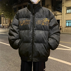 冬季潮牌美式复古做旧面包服棉衣男刺绣加厚保暖宽松棉服外套，男装棉衣，星座410-6（原星座1304-1）