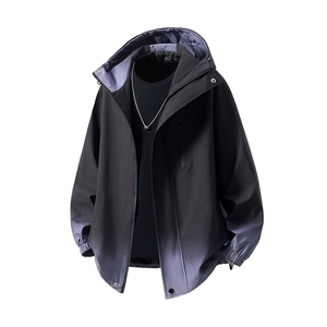 立体白底山系防水渐变大码M-5XL夹克男100%聚酯纤维JK77088P85控图片