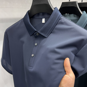 夏季新款男士短袖POLO杉高档轻商务翻领百搭中年爸爸装图片