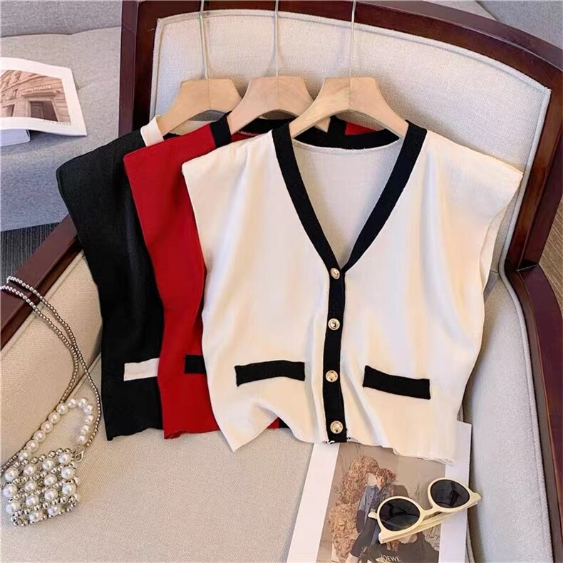 2024年秋季时尚气质V领无袖百搭潮流马甲，女装马甲，百纯羊绒