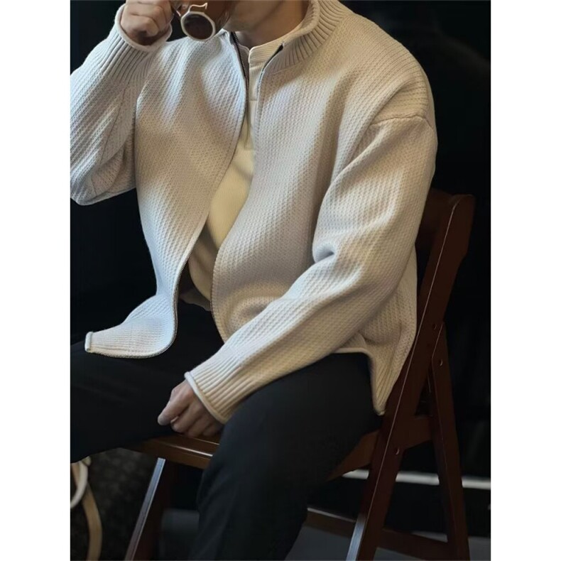 冬季宽松型美式复古豹纹立领拉链开衫外套女常规潮长袖休闲半高领，女装短外套，星座506A