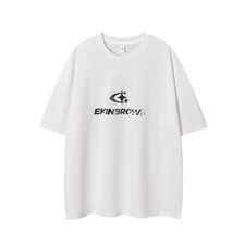 1白底银色立体四芒星印花大码M-5XL短袖T恤男DT77776P23块控特45，男装T恤，星座226-2
