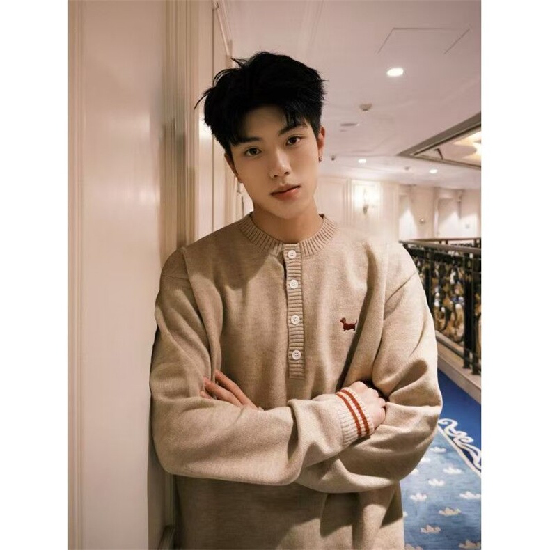 网图！现货，新款亨利领针织男女宽松套头毛衣Y148特价P53,男装针织衫/毛衣,星座906（原电商a316-1）