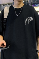 T739P26夏季新品港风高街美式短袖T恤宽松ins重磅纯棉体恤，男装T恤，星座304A