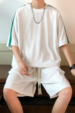 夏季新款现货主推大码港风情侣短袖五分裤两件套运动套装男S07P50，男装牛仔裤，电商B226-2（原B217-2）